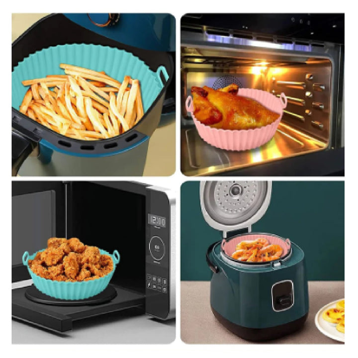juego de 6 moldes de silicona premium para air fryer