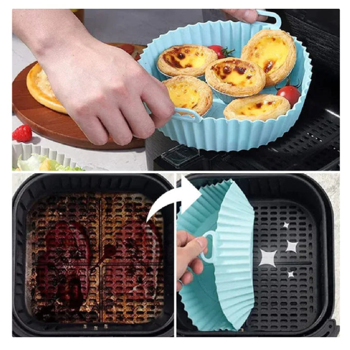 juego de 6 moldes de silicona premium para air fryer